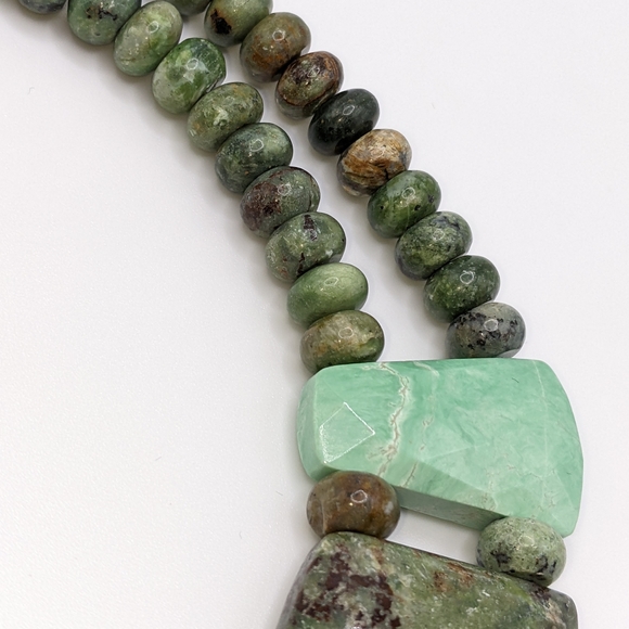 Green Opal and Variscite Gemstone Necklace Jay King - Picture 10 of 12